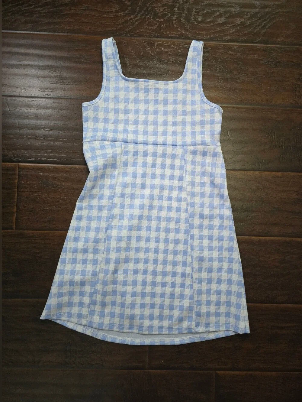 Old Navy Girls Blue White Gingham Short Tank Dress Large